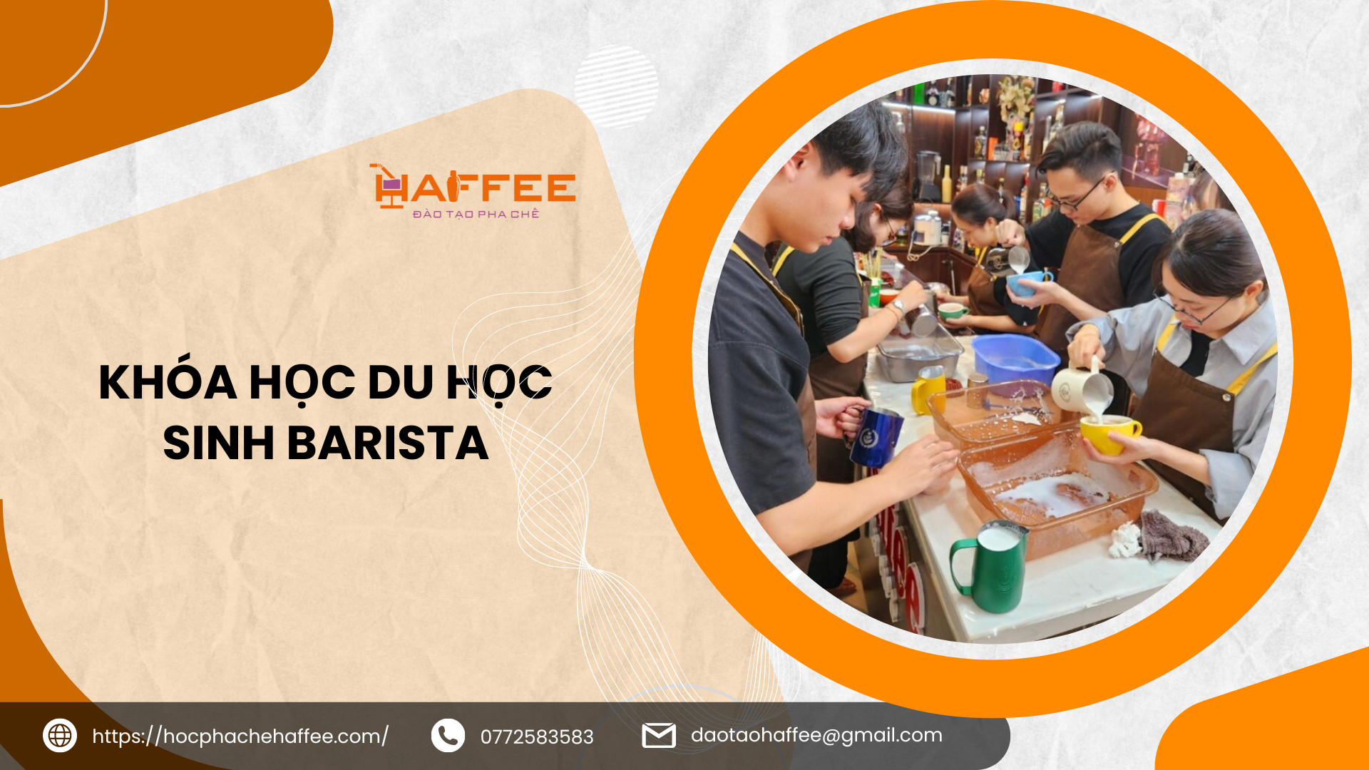 Haffee cung cấp đa dạng khóa học pha chế/barista theo yêu cầu du học sinh