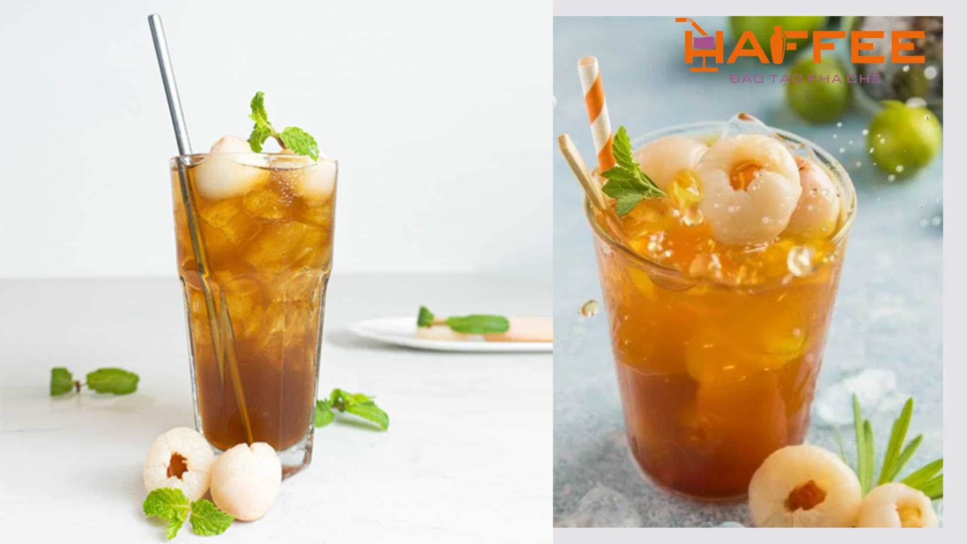 Trà vải hạt chia mát lạnh cho quán cafe