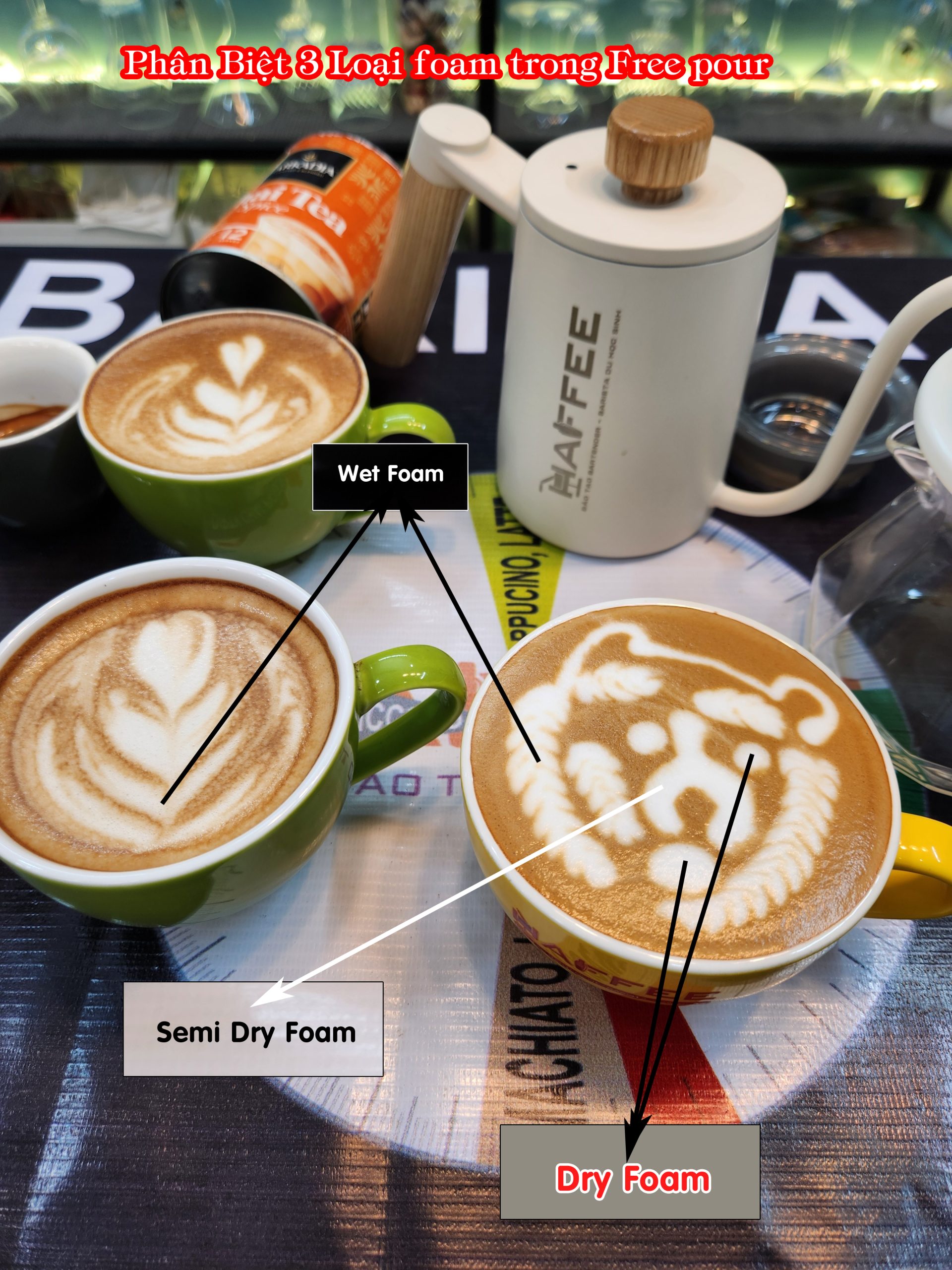 Hiểu và chọn đúng loại foam là chìa khóa để kiểm soát hình đổ rõ nét, mượt và hạn chế lỗi trong latte art phức tạp.