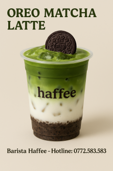 Matcha Oreo Latte – ngọt béo hài hòa, trẻ trung và đậm chất “gu” Gen Z.