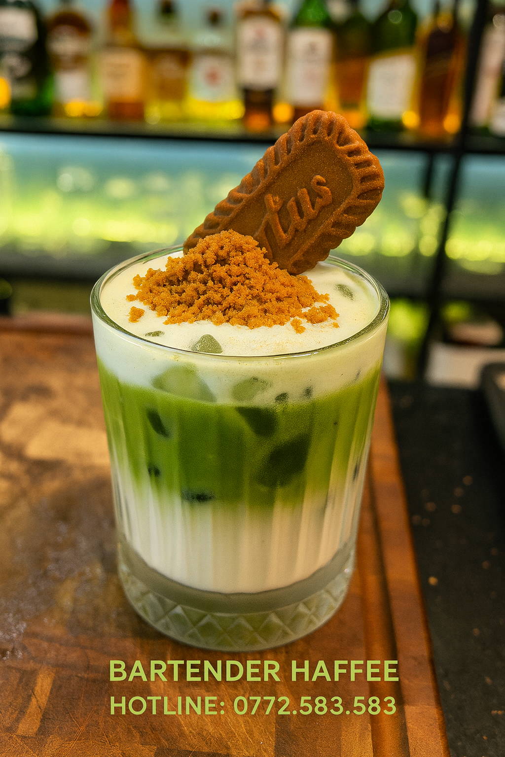 Matcha Biscoff Cookies – lớp matcha, sữa và vụn bánh quy tạo hiệu ứng layer hoàn hảo.