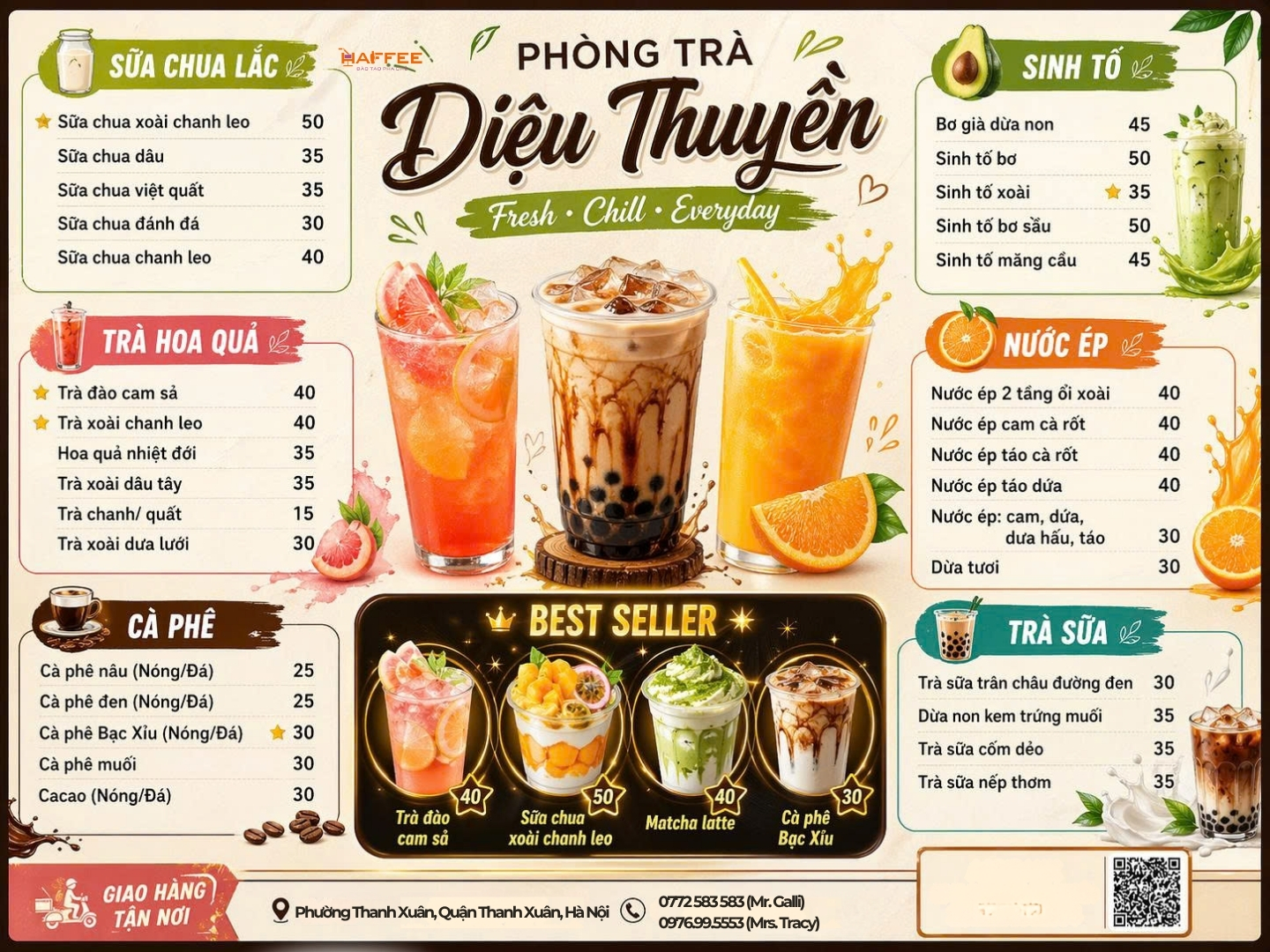 Cấu trúc menu quán cà phê 2026 tập trung tính tinh gọn, đa dạng sản phẩm và tối ưu hóa lợi nhuận