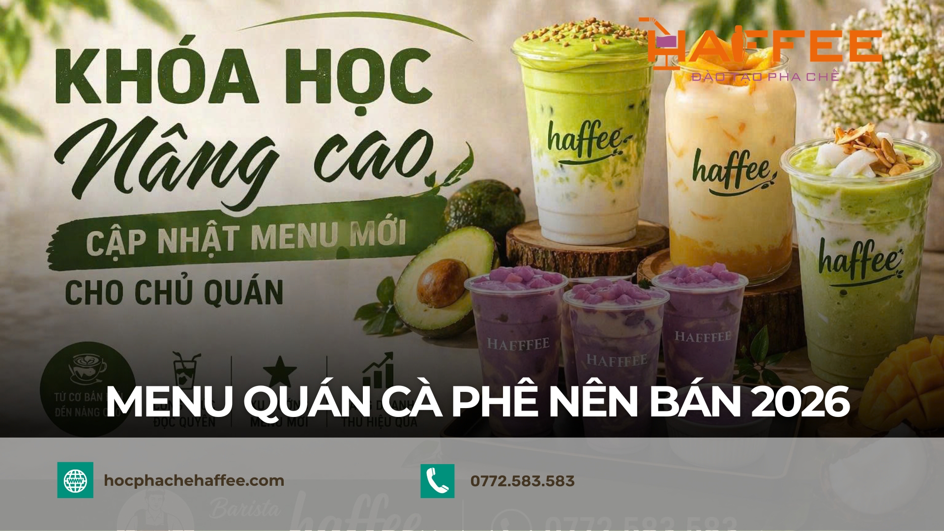 menu quán cà phê