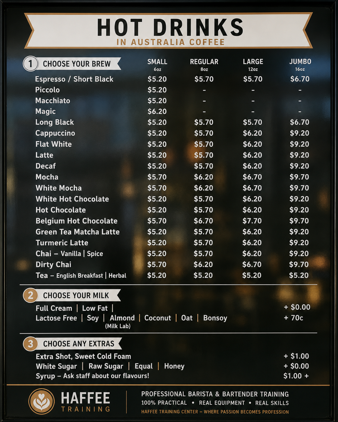 menu uc hot drinks