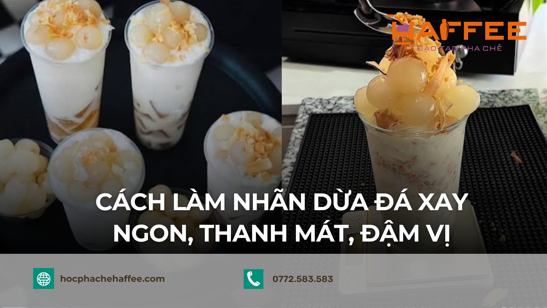 cách làm nhãn dừa đá xay