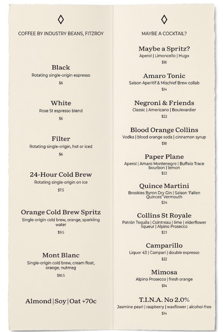menu quan ca phe uc