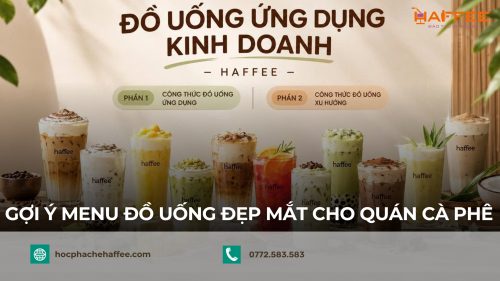 menu đồ uống cho quán cà phê